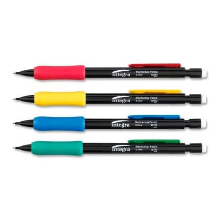 Integra Integra Grip Mechanical Pencil, Refillable, 0.7mm, Assorted Barrel, Dozen 36153